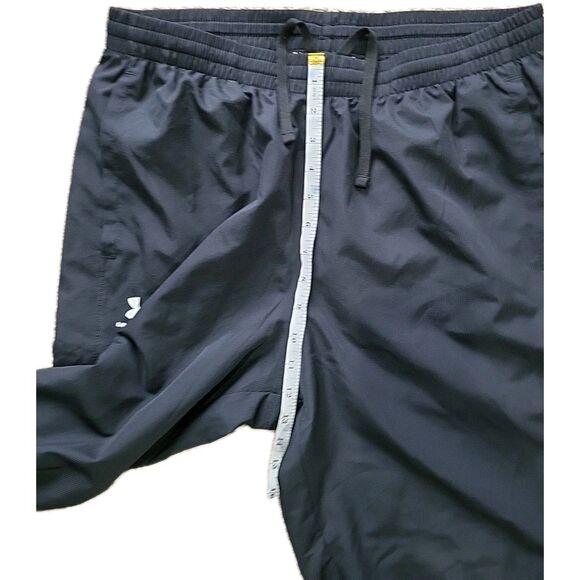 Under Armour Windbreaker Track Pants Mens LARGE Black Mesh Lined Loose Ankle Zip - Picture 5 of 11